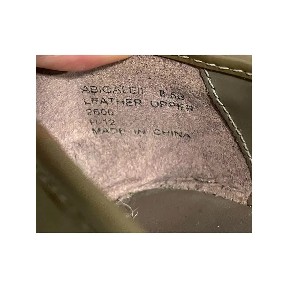 Lauren Ralph Lauren Patent Leather Tan Gold Flats Buckle Ballet Women's Sz 8.5